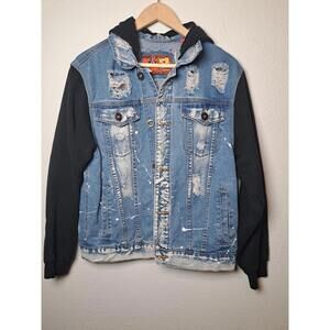 Rolling Paper Denim Hoodie JACKET WOMEN'S Sz M.